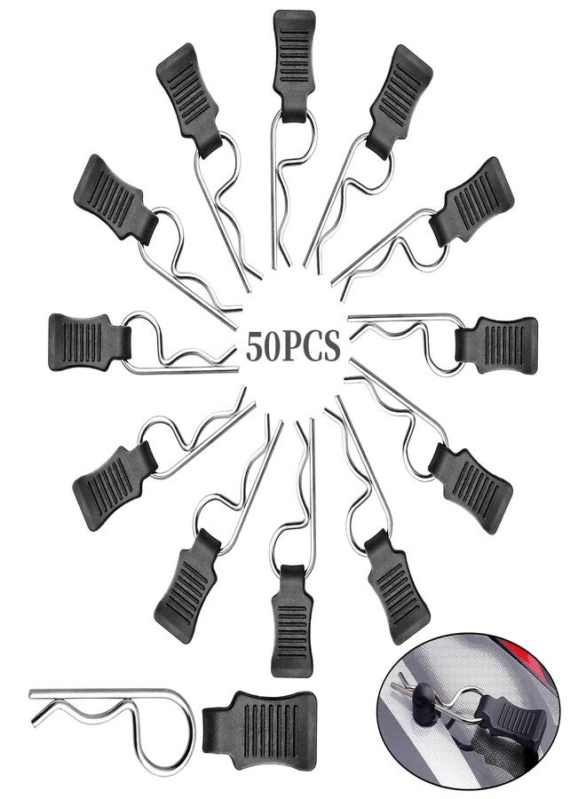 FriHobby 50pcs FriHobby RC Car Clips with Pull Tabs Compatiable with 1/8 1/10 1/12 1/14 Traxxas Arrma Axial SCX10 Redcat Losi Tamiya HPI HSP Himoto Body Clips (Silver) - Image 1